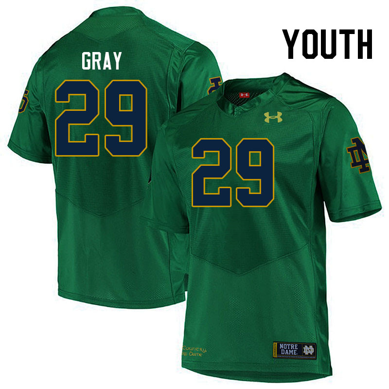 Youth #29 Christian Gray Notre Dame Fighting Irish College Football Jerseys Stitched-Green - Click Image to Close